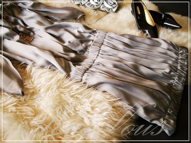 本シルク プリーツ チュニックワンピース