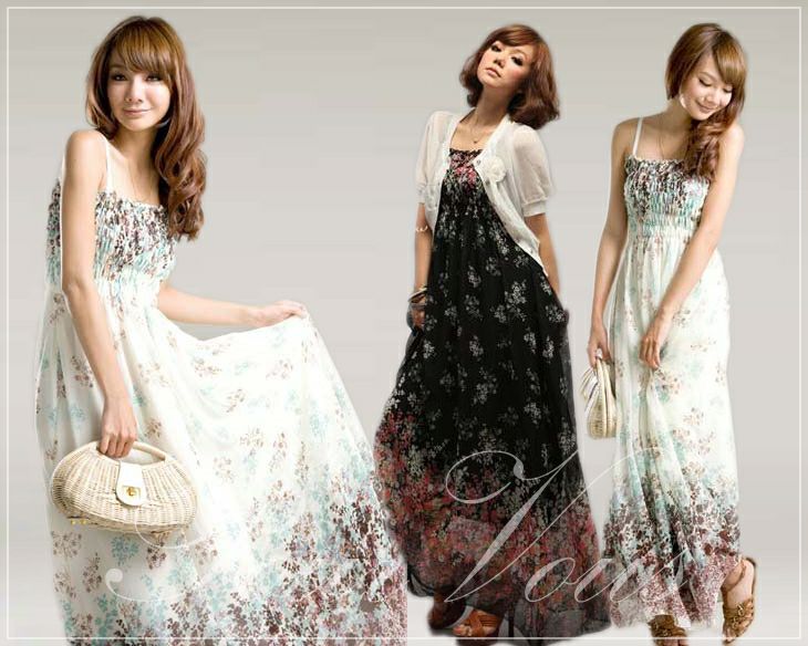 花柄 マキシワンピース