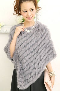 ラビットファー カジュアル ポンチョ