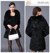 フォックスファー ラビットファー コート ブラック
