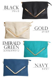 2WAY レター クラッチバッグ ショルダーバッグ