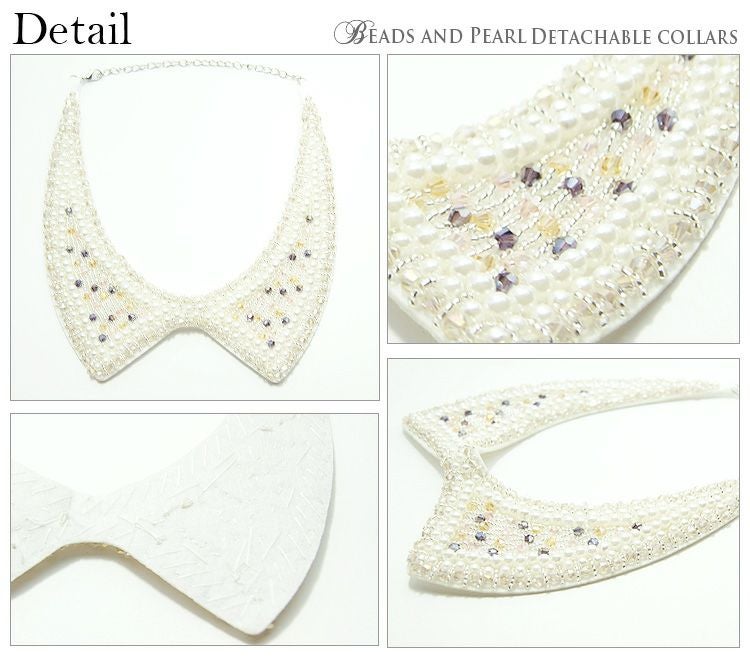 ビーズ パール ドレススタイル 付け襟ネックレス