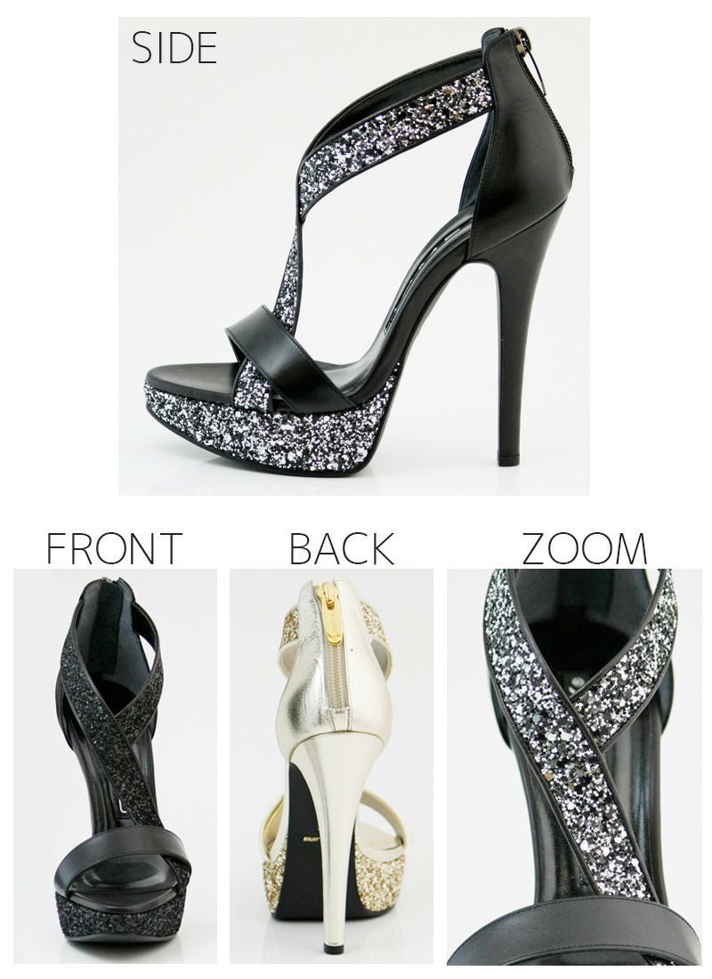 COMEX コメックス グリッター サンダル ラメ ハイヒール