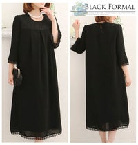 レース Aライン ブラックワンピース