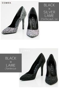 COMEX コメックス ラメ グリッター パンプス ハイヒール