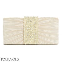 パールプリーツクラッチバッグ