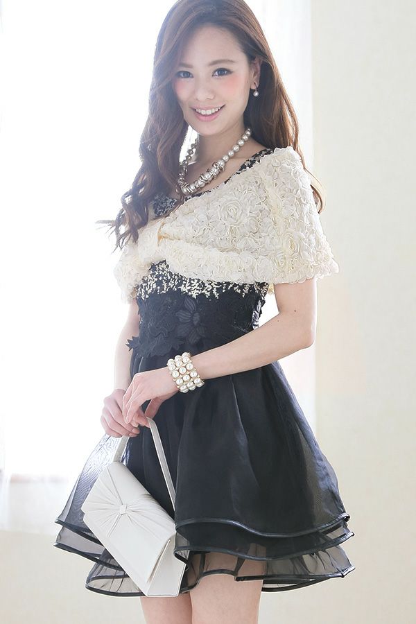 フラワー チュール リボン ショール ストール