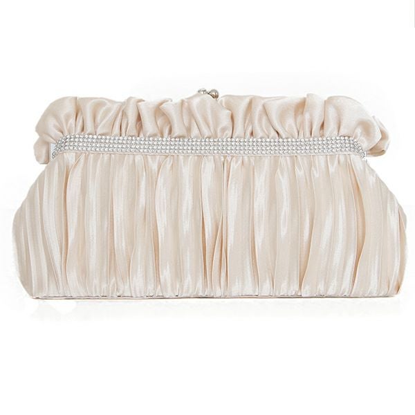 フリルプリーツがま口パーティバッグ