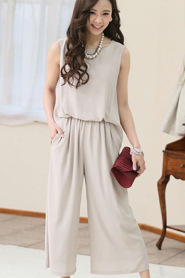 リラックスノースリーブパンツドレス