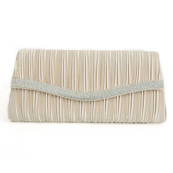 ストーンラインプリーツクラッチバック