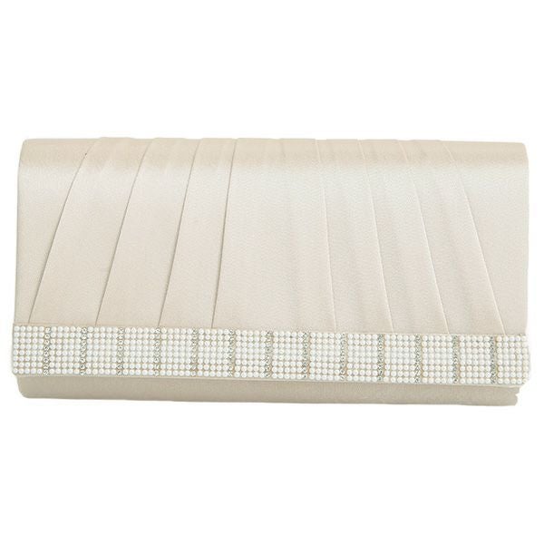 プリーツストーンクラッチバッグ