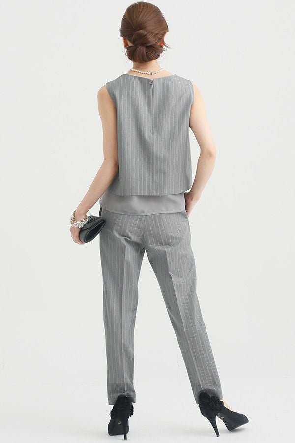 グレー×ストライプ後