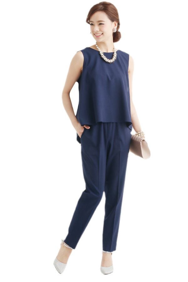 フリルストレッチパンツドレス