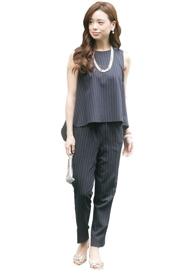 ネイビー×ストライプ