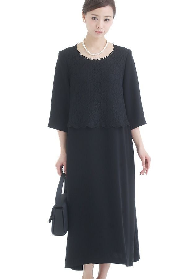 レース七分袖ブラックフォーマル