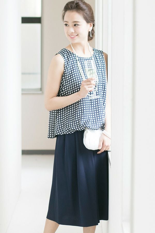 ギンガムネイビー