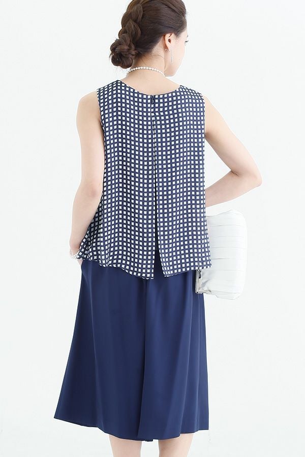 ギンガムネイビー（後ろ）