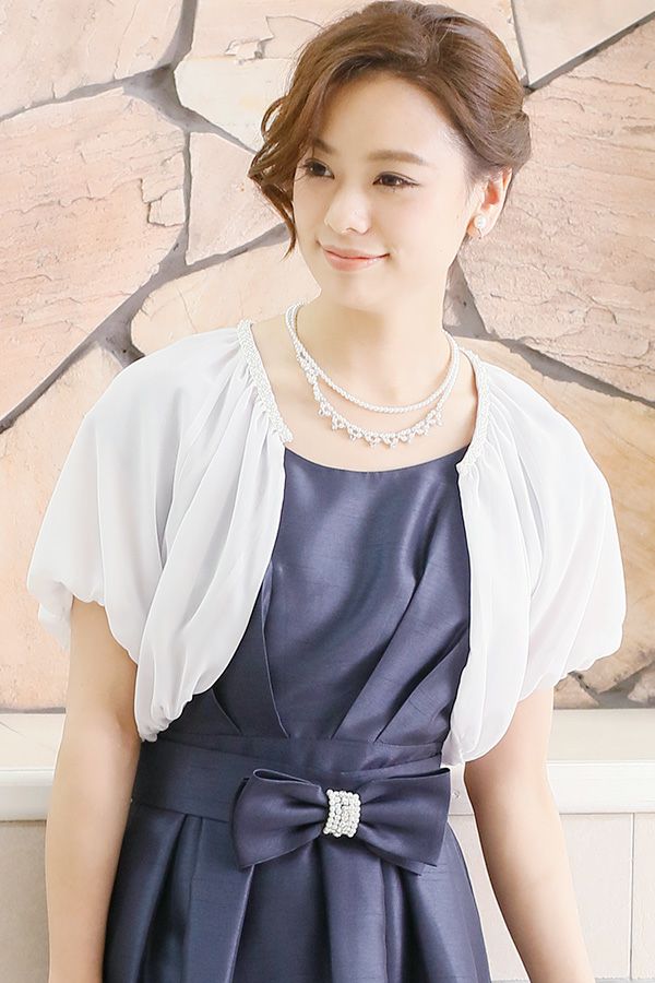 バックレースシフォンボレロ