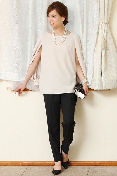 ケープブラウスセットアップパンツドレス