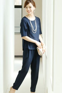 サイドプリーツセットアップパンツドレス