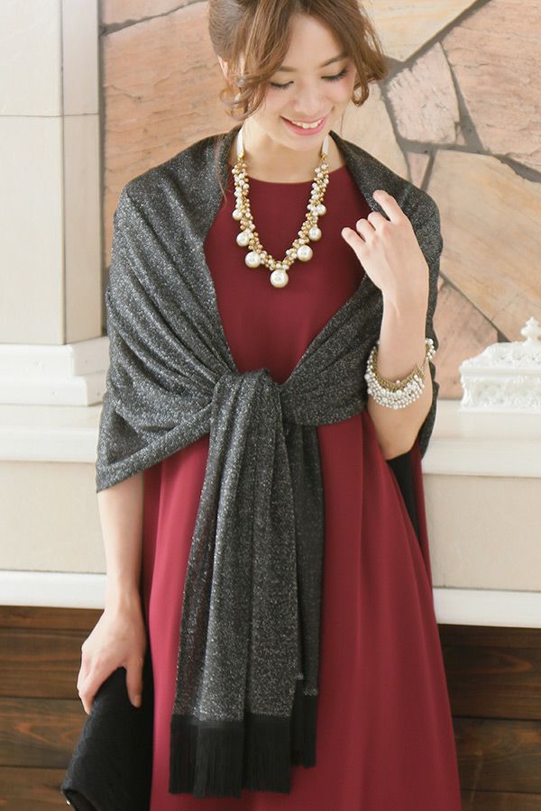 ラメニットシャイニーストール