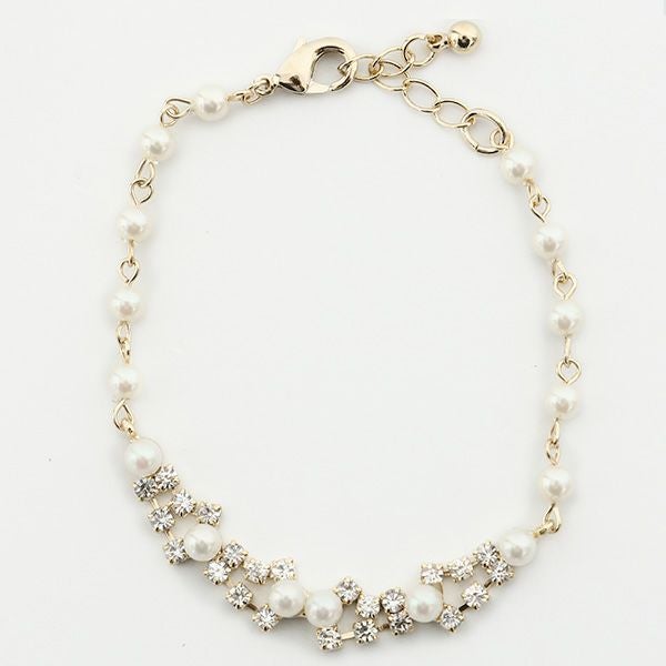 パール＆ラインストーンブレスレット