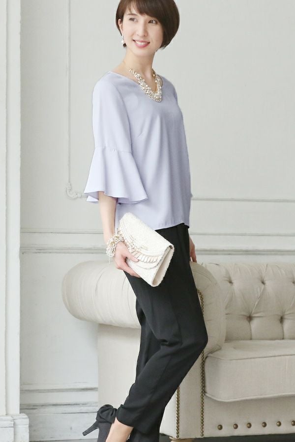 バックチェーン付きパンツドレス