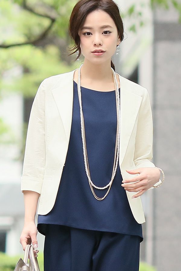 トライアングルカラー麻ジャケット