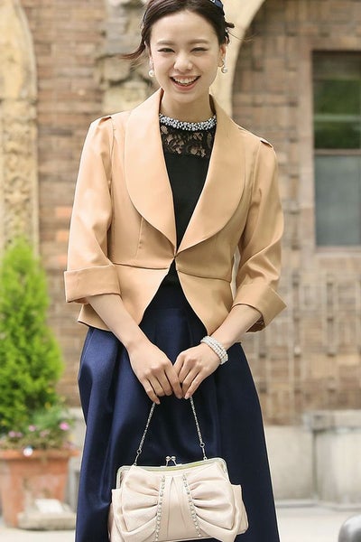 ショールカラーぺプラムボレロ