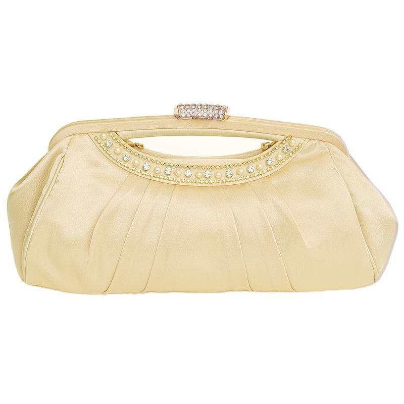 ビジュー＆サテンパーティバッグ