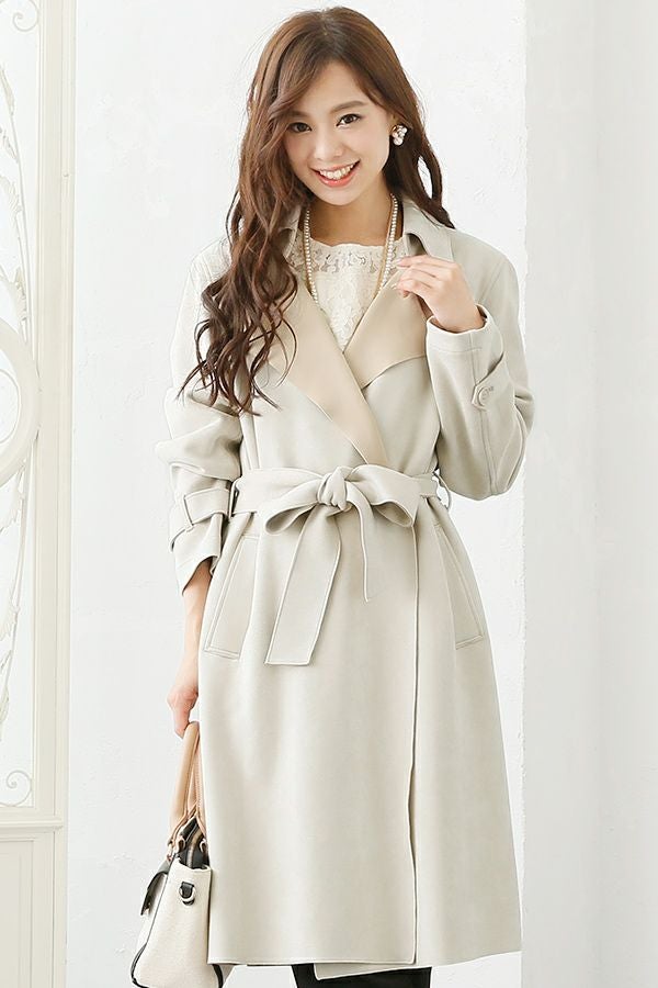 スエードニットコート