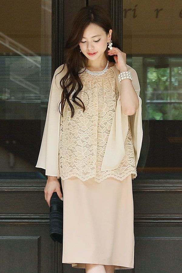 3WAYシフォンレースドレス