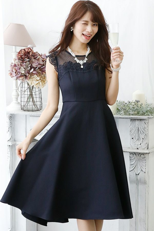 ドットチュール＆レースドレス