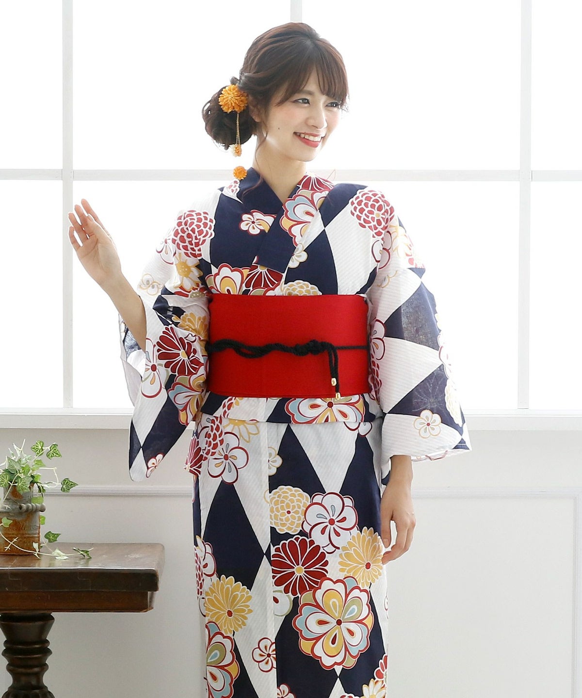 花浪漫　浴衣4点セット（半帯）