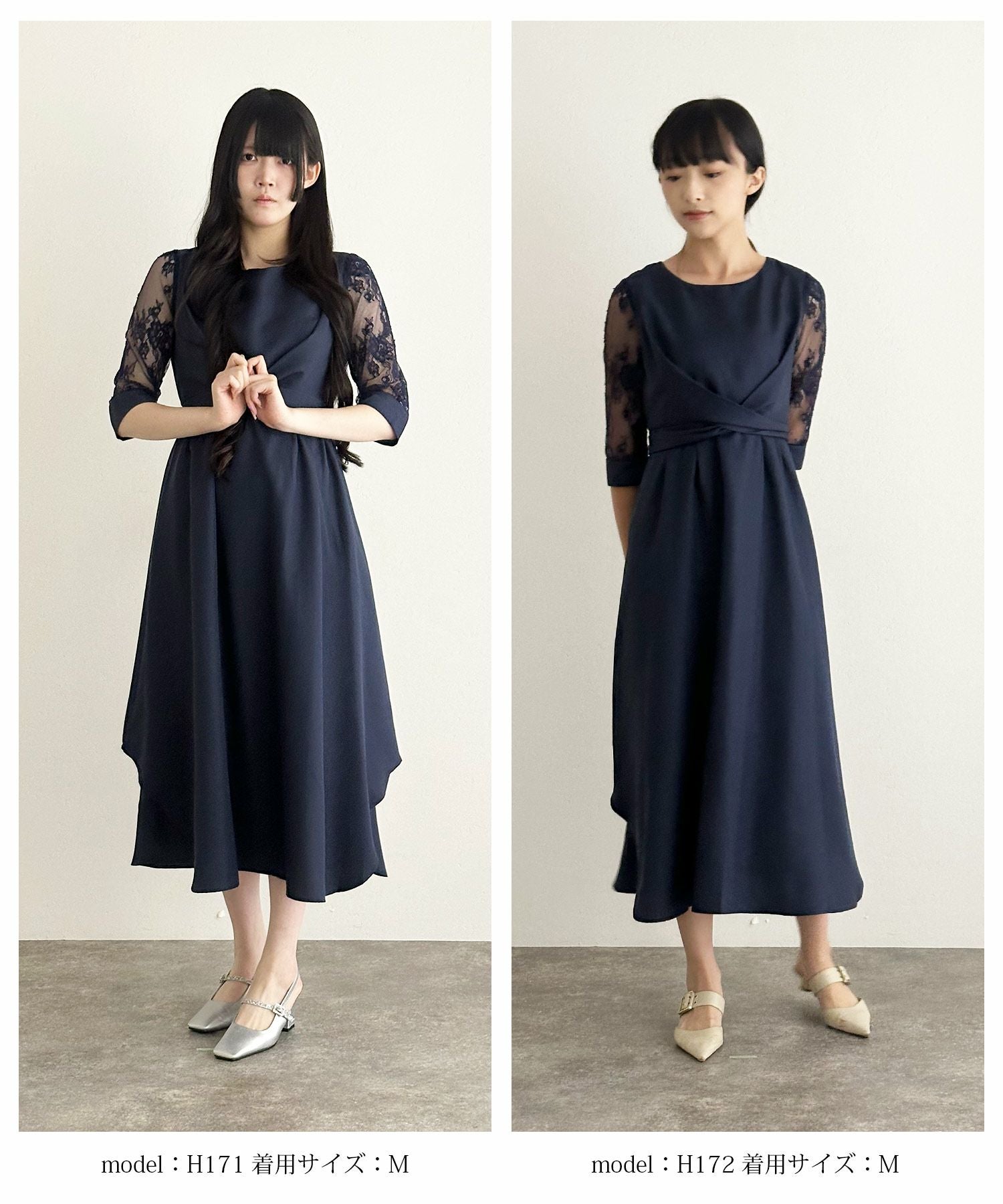 【極美品】pour vous　バックプリーツ＆レース ロングワンピース バックプリーツ＆レースリボンドレス｜PourVous