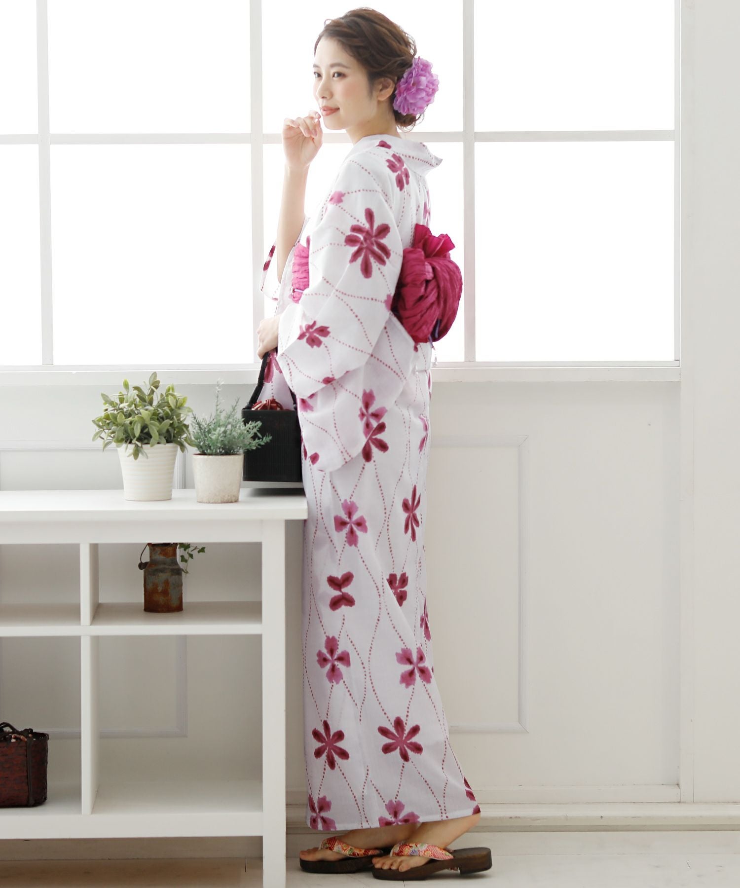 桃色桜 浴衣4点セット（兵児帯）｜PourVous
