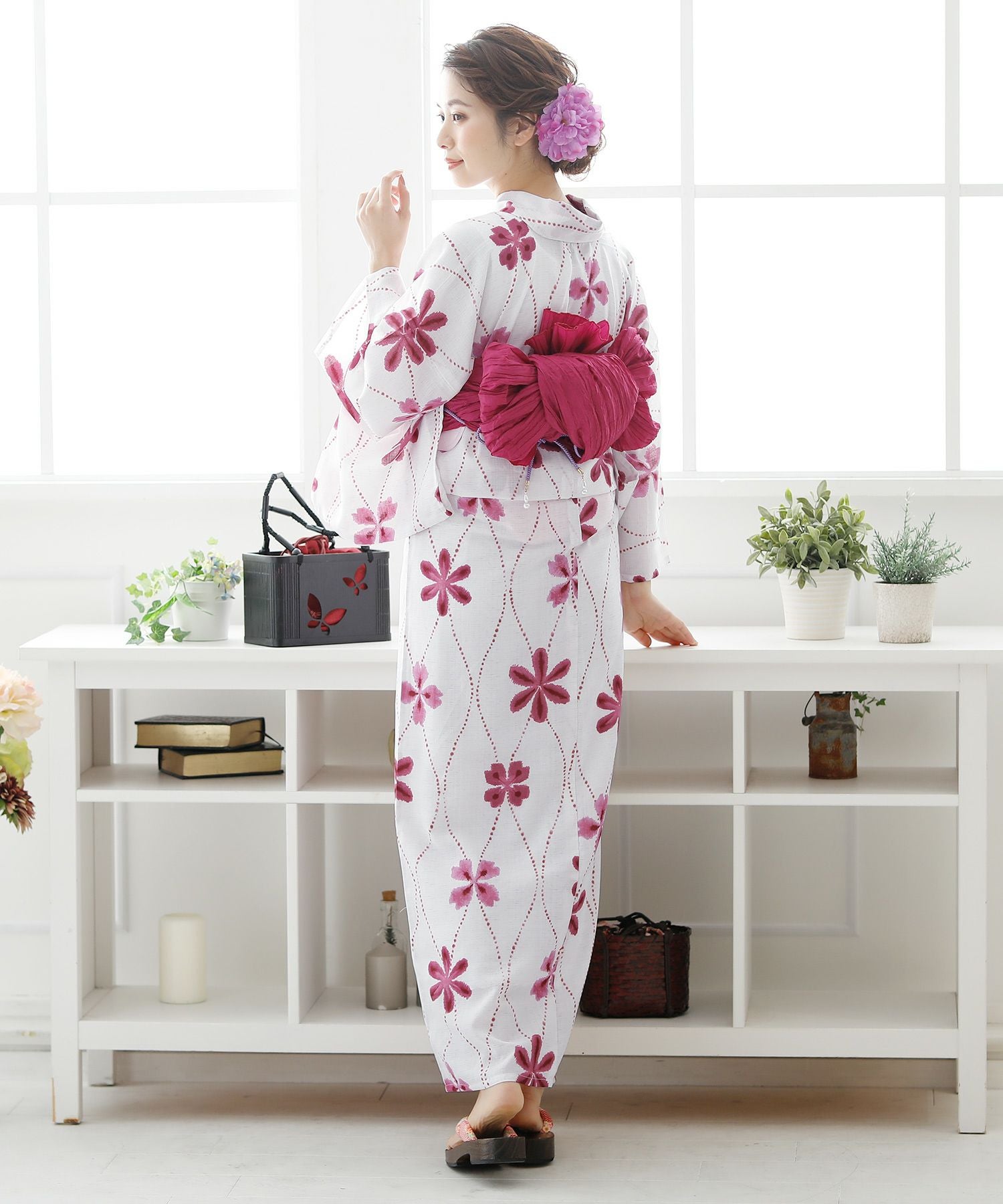 桃色桜 浴衣4点セット（兵児帯）｜PourVous