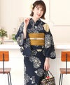 碧紫陽花と菊　浴衣4点セット（兵児帯）