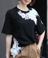 花柄刺繍トップス