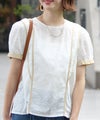 刺繍バックリボントップス