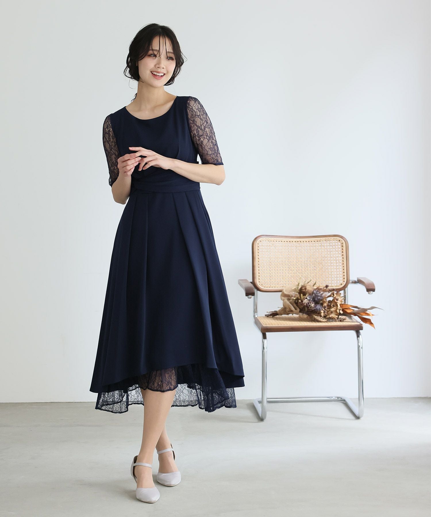 レースフィッシュテールマキシドレス｜PourVous