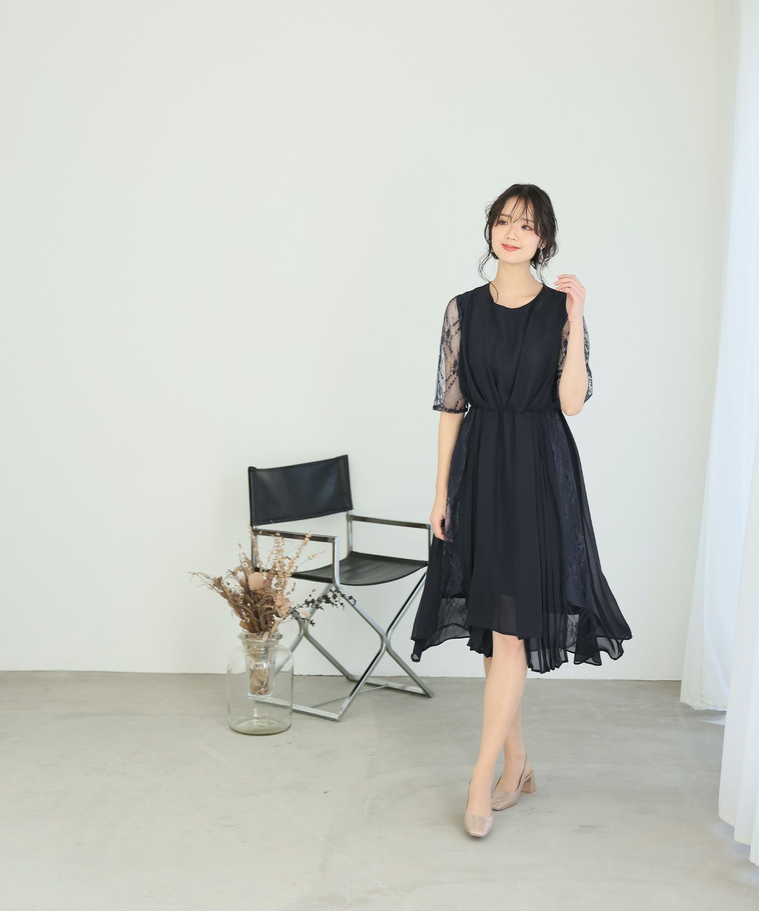 アシメトリーヘムワンピース｜PourVousドレス