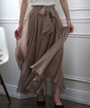 ベルト付きシボシフォンスカート