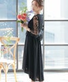 シアー刺繍チュールドッキングドレス