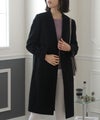 ノーカラーシンプルウールコート
