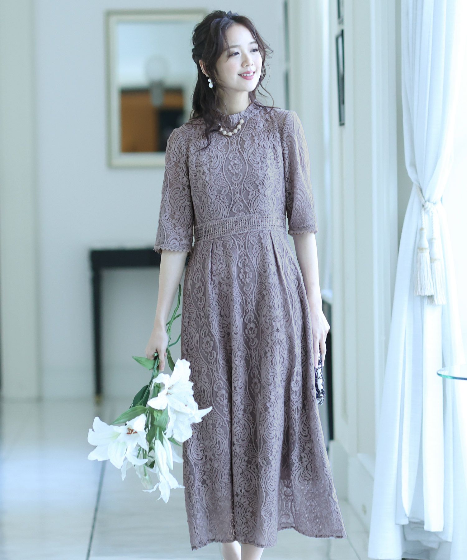 刺繍レースワンピース｜PourVous