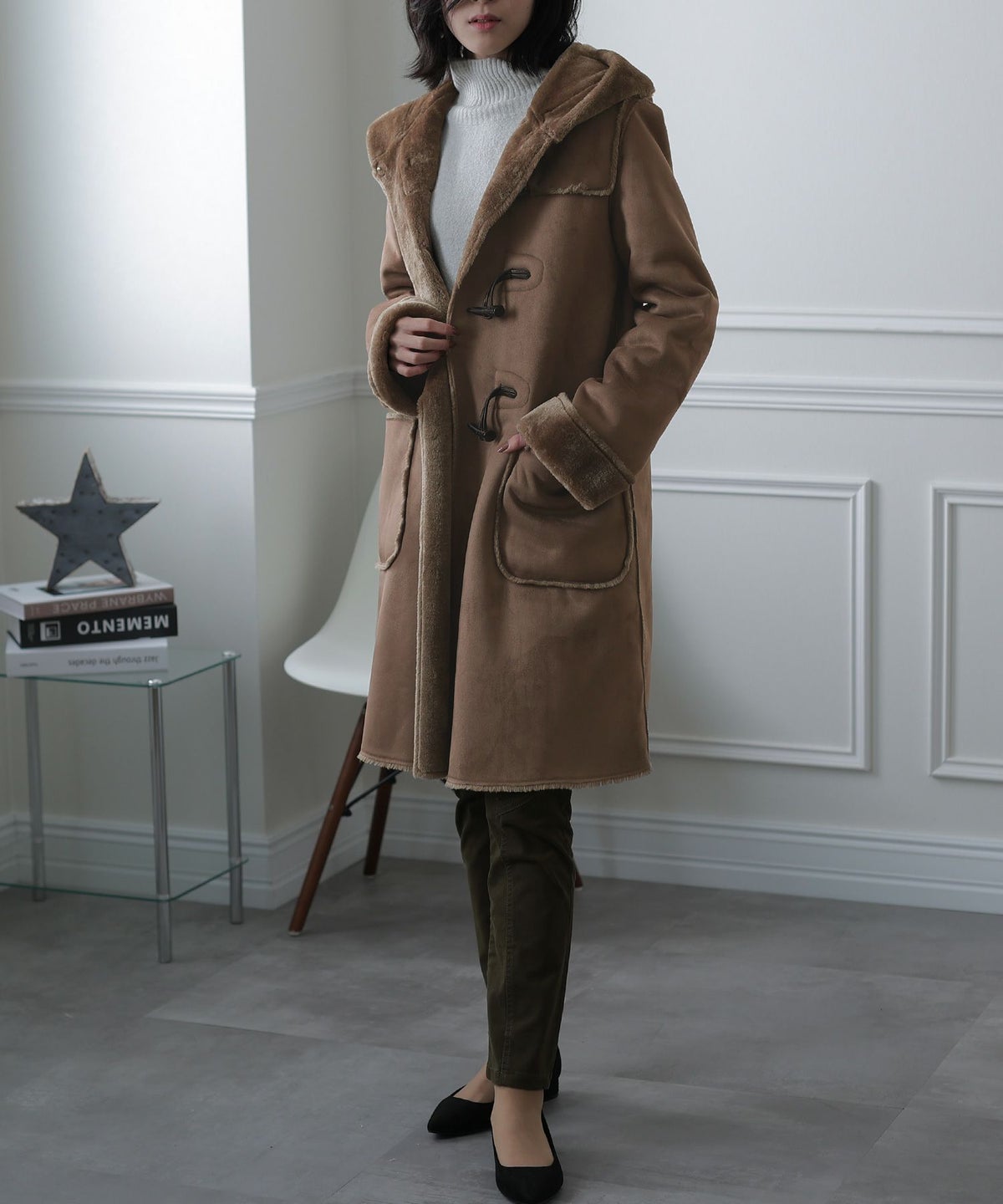 フェイクムートンダッフルコート