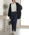 センタースリットデニムパンツ