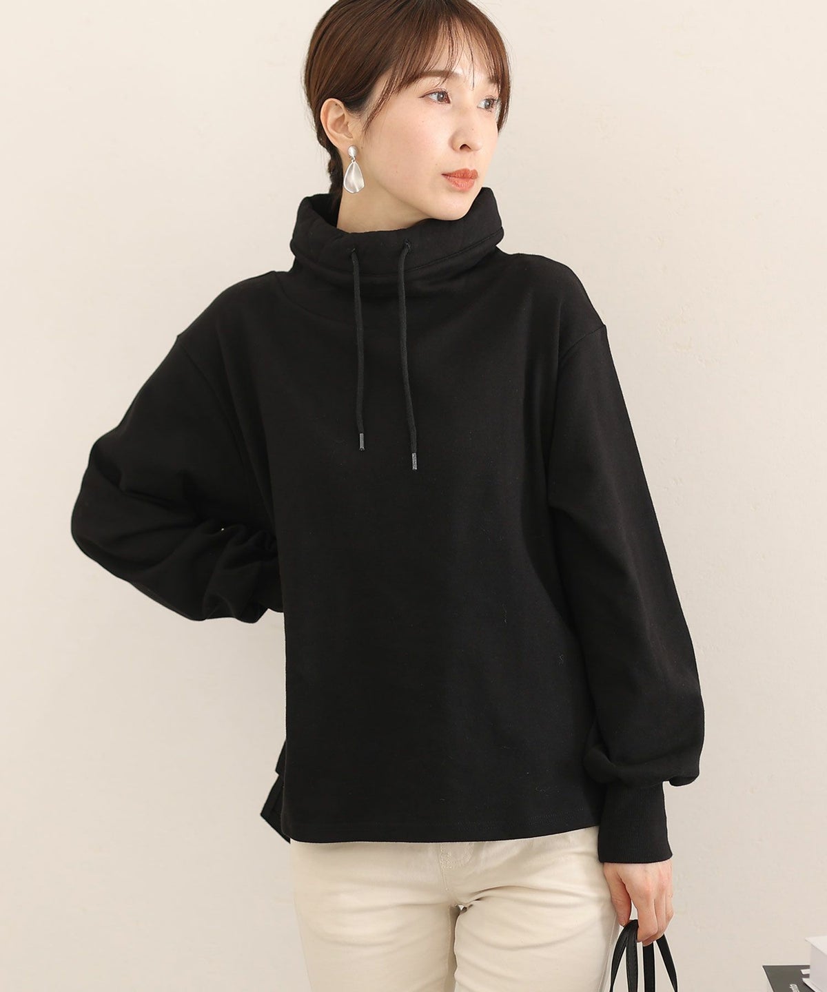 コットンスムースハイネックプルオーバー