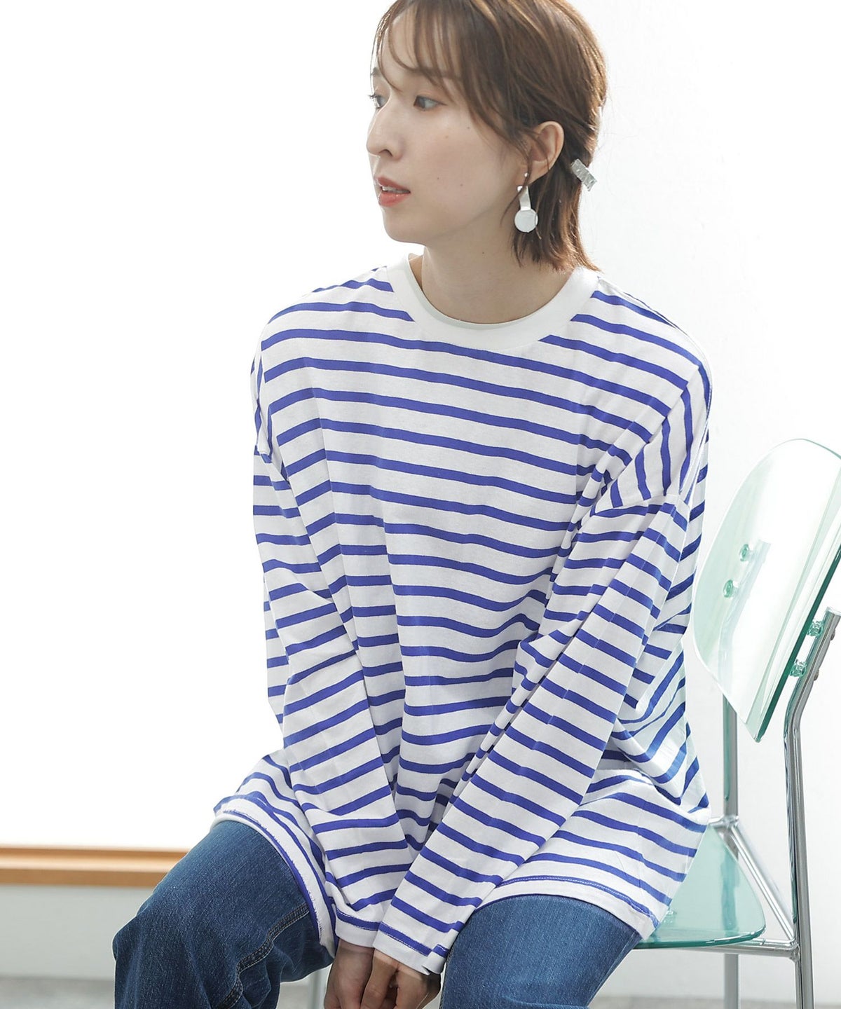 BIGボーダーロングスリーブTシャツ